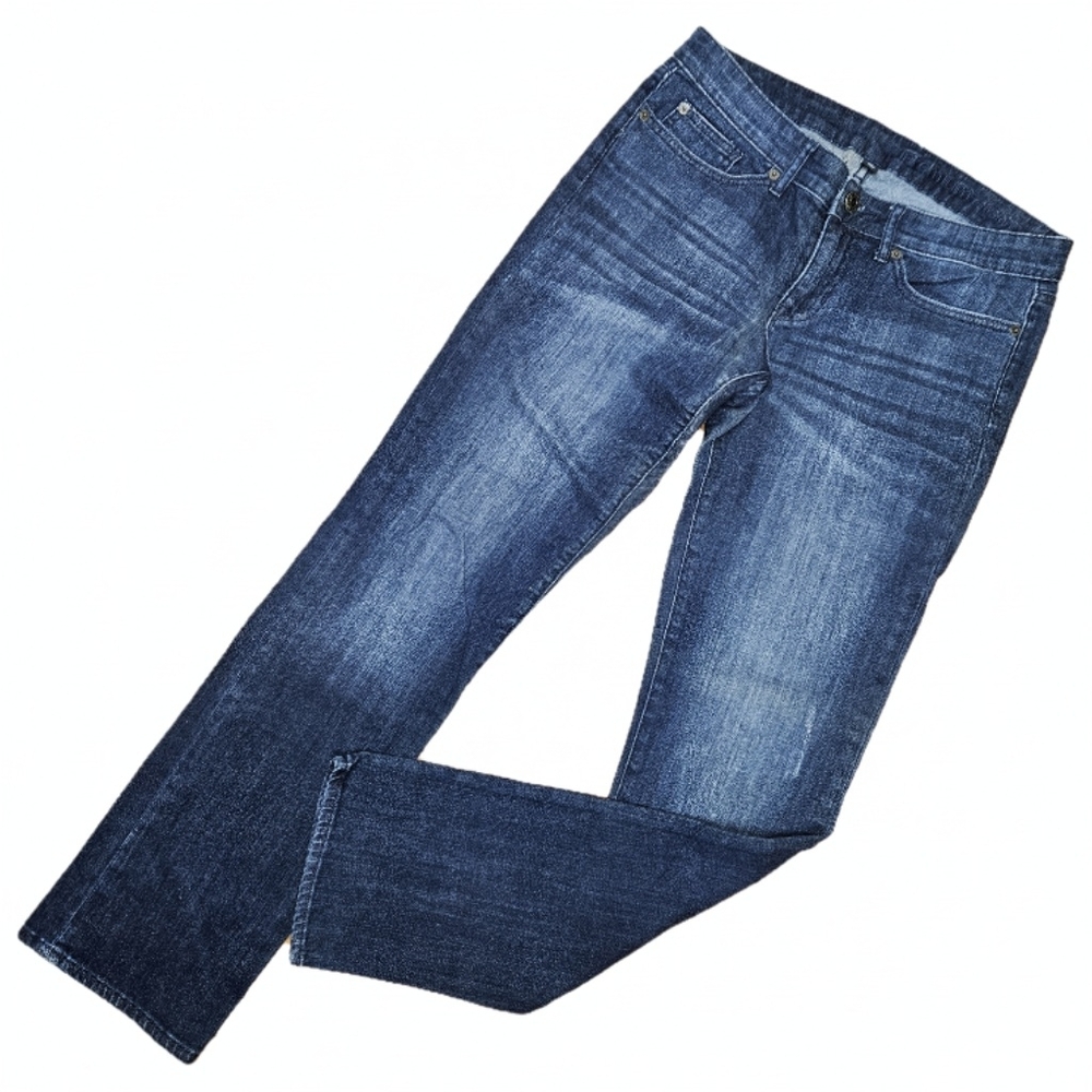 Gap Size 8/29 Jeans Premium Straight Vintage Cotton Mid Rise Dark Blue Stretch